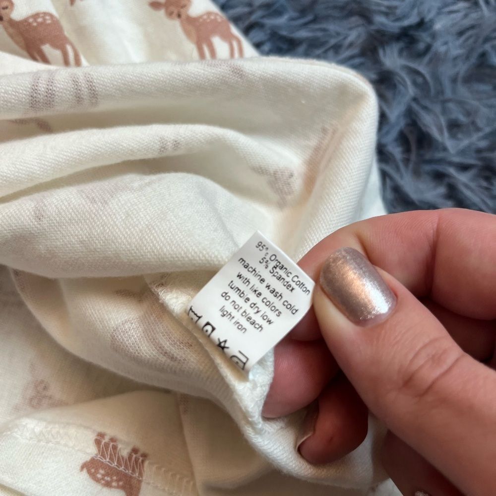 Monica + Andy Maternity Sweatshirt Oh Deer Organic Cotton White Brown Size L NWT - Picture 6 of 6
